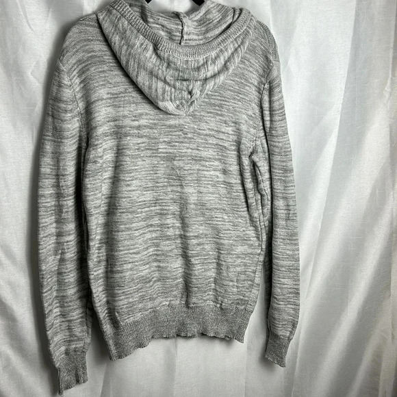 Better Cotton Sun+Stone Men Grey Solid Marled  Hooded Sweater with drawstrings - Picture 15 of 15